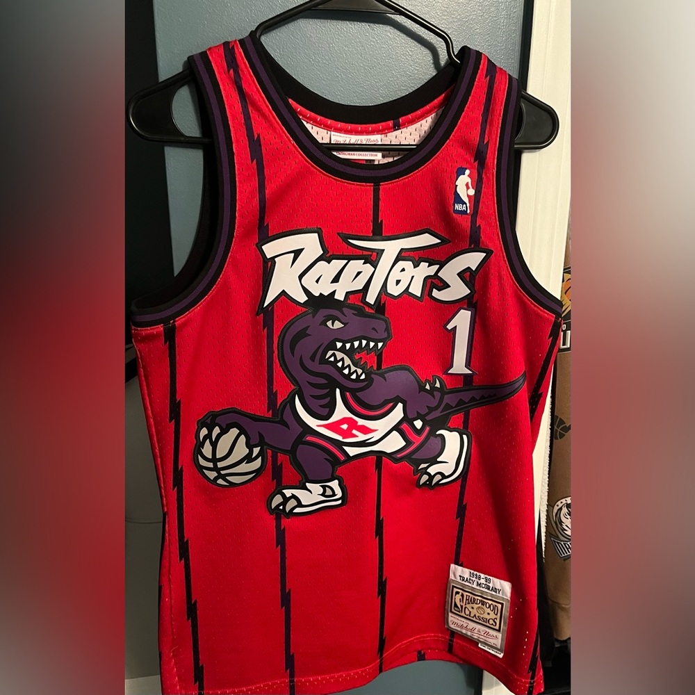Mitchell and Ness Toronto Raptors Red Jersey Tracy McGrady #1 size Small.